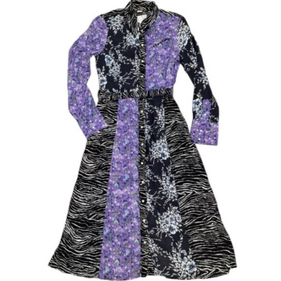 H&M purple and black button down size M - Picture 2 of 12